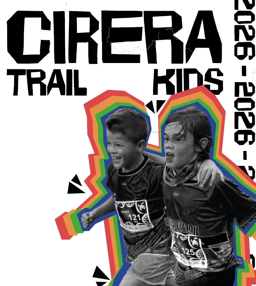 Cirera Trail Kids 2026: dos infants corrent amb dorsal